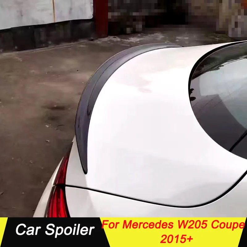 Автомобильный спойлер из углеродного волокна для Mercedes Benz C Class W205 купе 2015 + черная задняя часть автомобиля декоративное крыло для c180 c200 c220 c250