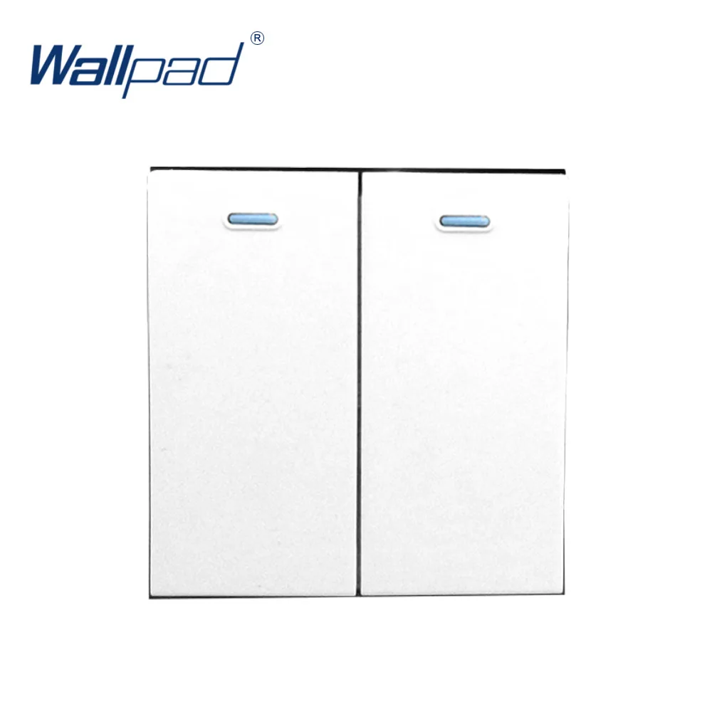 Wallpad роскошный 2 банды промежуточный переключатель функция ключ для стены белый и черный пластиковый модуль только - Цвет: White