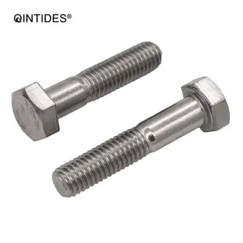 

QINTIDES M16 Hexagon head bolts partially threaded 304 stainless steel screw bolt Half-threaded hexagon head bolt