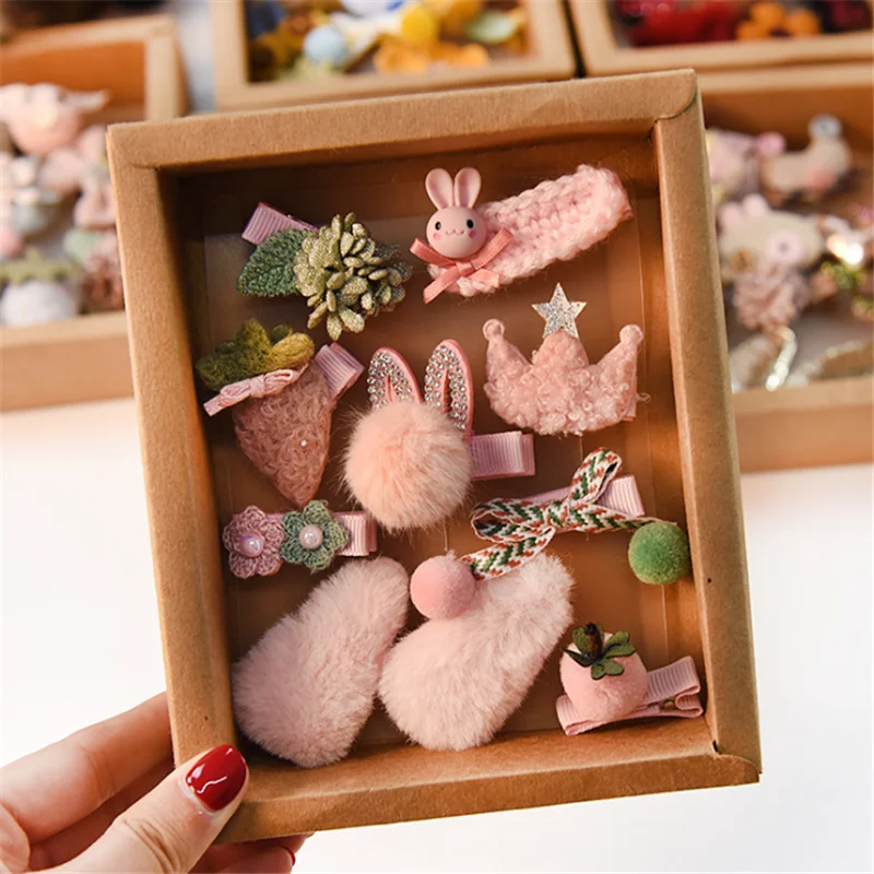 10pcs/set Baby Girl Hairpin Newborn Photography Props Cute Cartoon Headband Hair Accessories