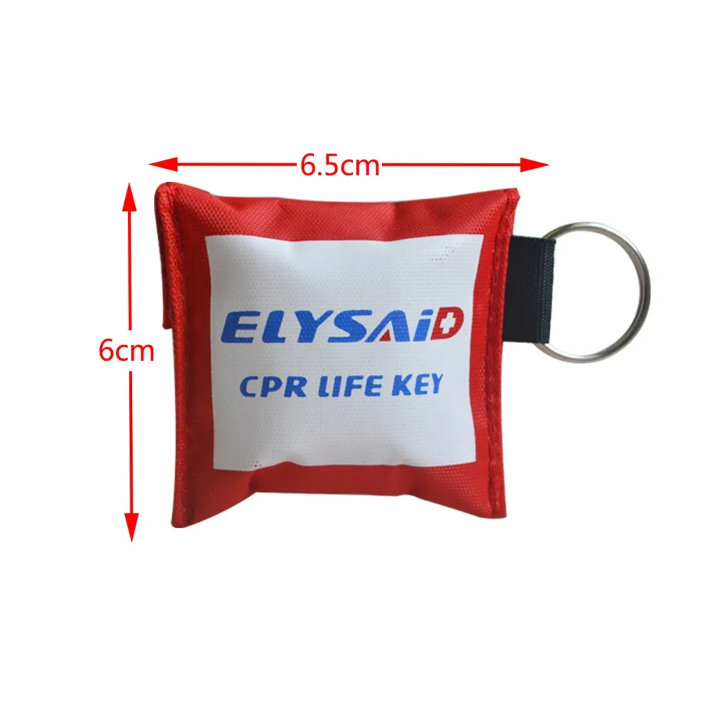 10 шт. ELYSAID CPR спасательная маска односторонний клапан с брелок для ключей рот в рот дыхательные барьеры для первой помощи обучение