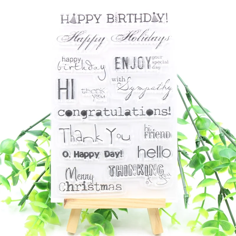 

KSCRAFT Phrase Transparent Clear Silicone Stamps for DIY Scrapbooking/Card Making/Kids Fun Decoration Supplies 678