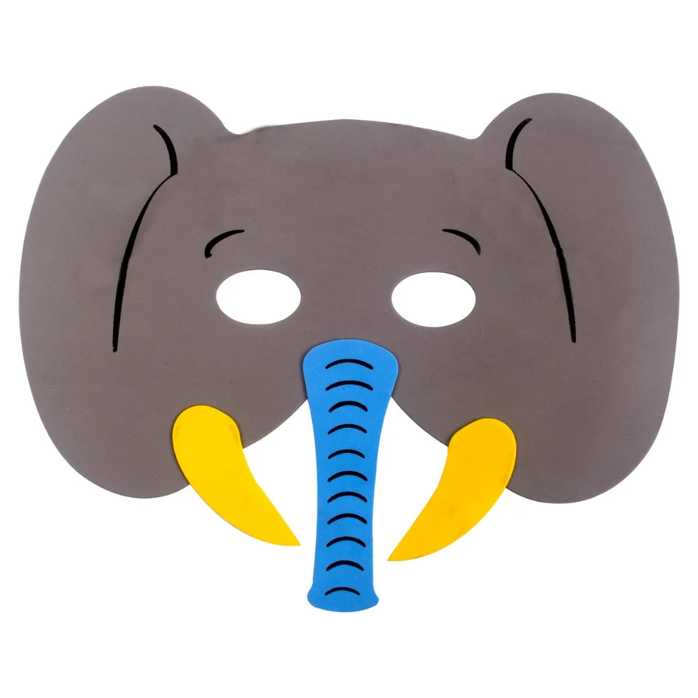 Party Masks 12pcs Party Mask Birthday Party Supplies EVA Foam Animal Masks Cartoon Kids Dress Up Costume Zoo Jungle Mask Decor