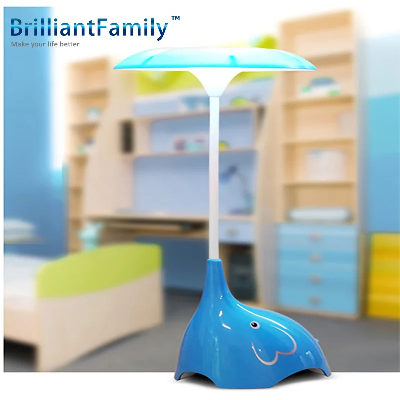 

Creative LED night light bedside bedroom child cartoon elephant lamp touch switch third gear dimmer USB charging lights 4 color