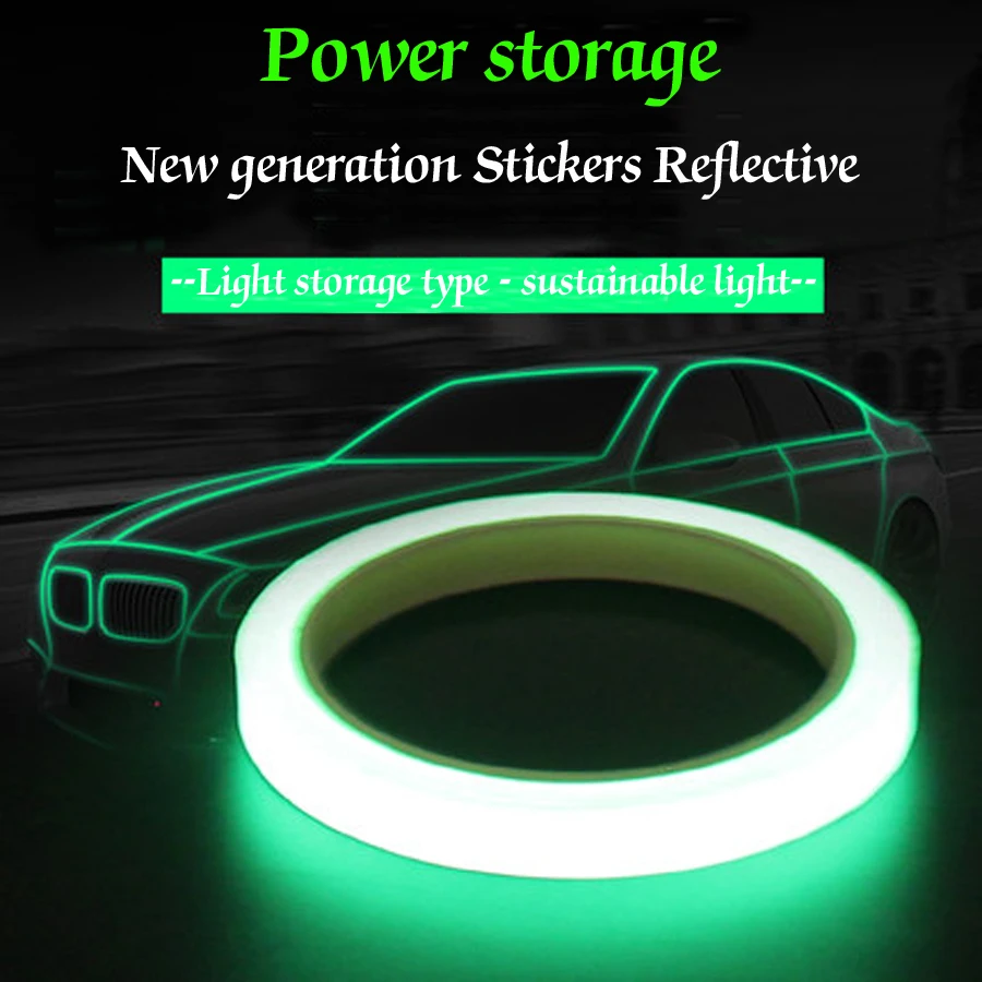 

800CM reflective sticker Bicycle Tape Self-adhesive Glow In The Dark Safety Stage Home Decorations Warning Tape cycle accessoire