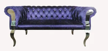 

Modern chesterfield fabric sofa living room furniture sofa # 3 seater wither crystal buttons and stainless steel