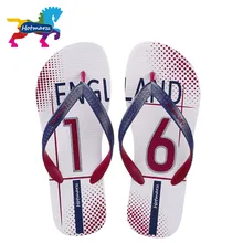 Hotmarzz Men Shoes Sandals Fashion Flip Flops USA England FC Barcelona Summer Slippers 2017 Beach Non-slip Pool Shower Slides