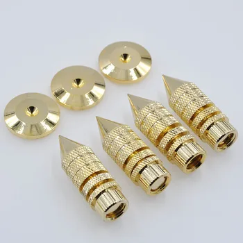 

4PCS M10x45 Copper Speaker Spike Amplifier Shockproof Isolation Stand Feet Cone Base Pads #Copper