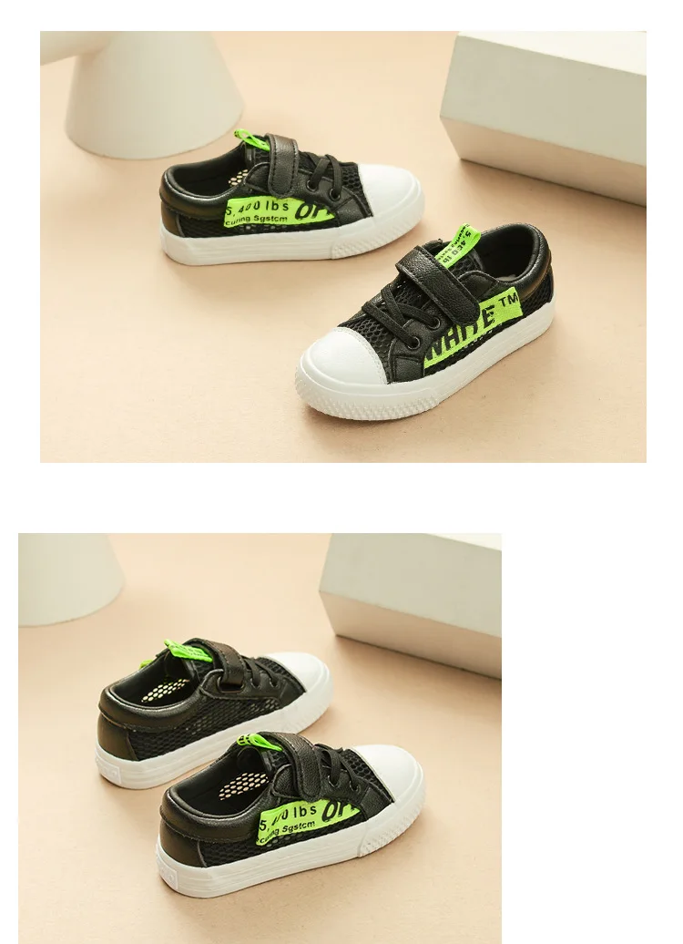 Размер 24-37 Детские кроссовки низкие детские повседневная обувь для мальчиков сетчатая обувь 2019 Лето Новые Девочки Полые дышащие белые