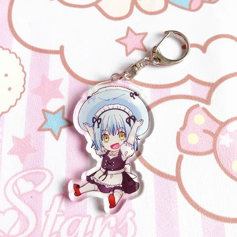 

Anime Cute Keychain That Time I Got Reincarnated as a Slime Cosplay Key Ring Props Rimuru Tempest Keyring Cartoon Ornament Gift
