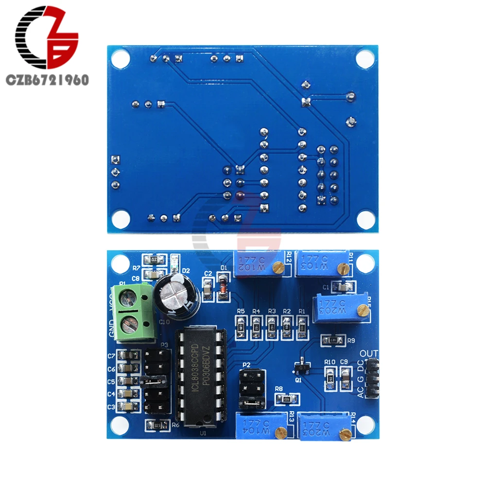 ICL8038 генератор сигналов Модуль треугольная прямоугольная Синусоидальная волна генератор средней низкой частоты 10 Гц-450 кГц DC 12V 15V