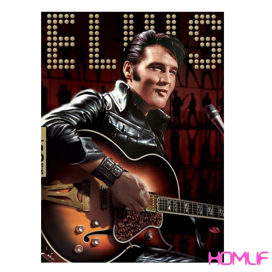 Diamond Painting Stitch Cross Rock Guitar Elvis Presley Embroidery Sale Mosaic Rhinestones Pictures | Дом и сад
