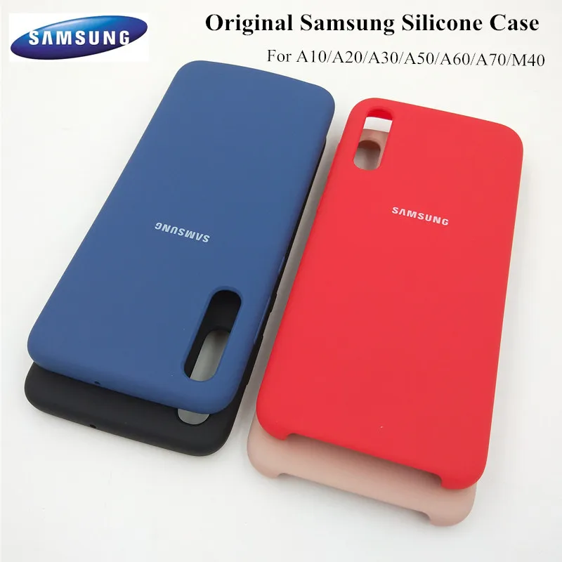 

Original Samsung Galaxy A10 A20 A30 A40 A50 A60 A70 M40 Phone Case Silky Silicone Cover Soft Protective Case With side button