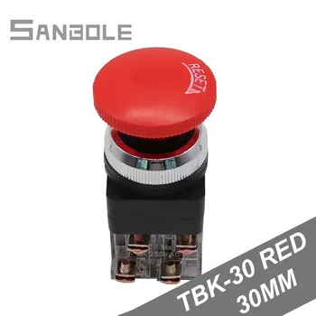 

Button Switch TBK -30 1Open1Close Emergency Stop Button Switch Opening 30mm Red Mushroom Head Emergency Stop Button Self-locking