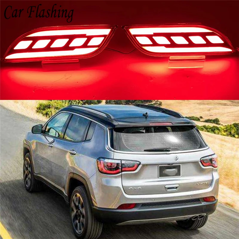 car flashing For Jeep Compass 2017 2018 Multi functions Car LED Rear