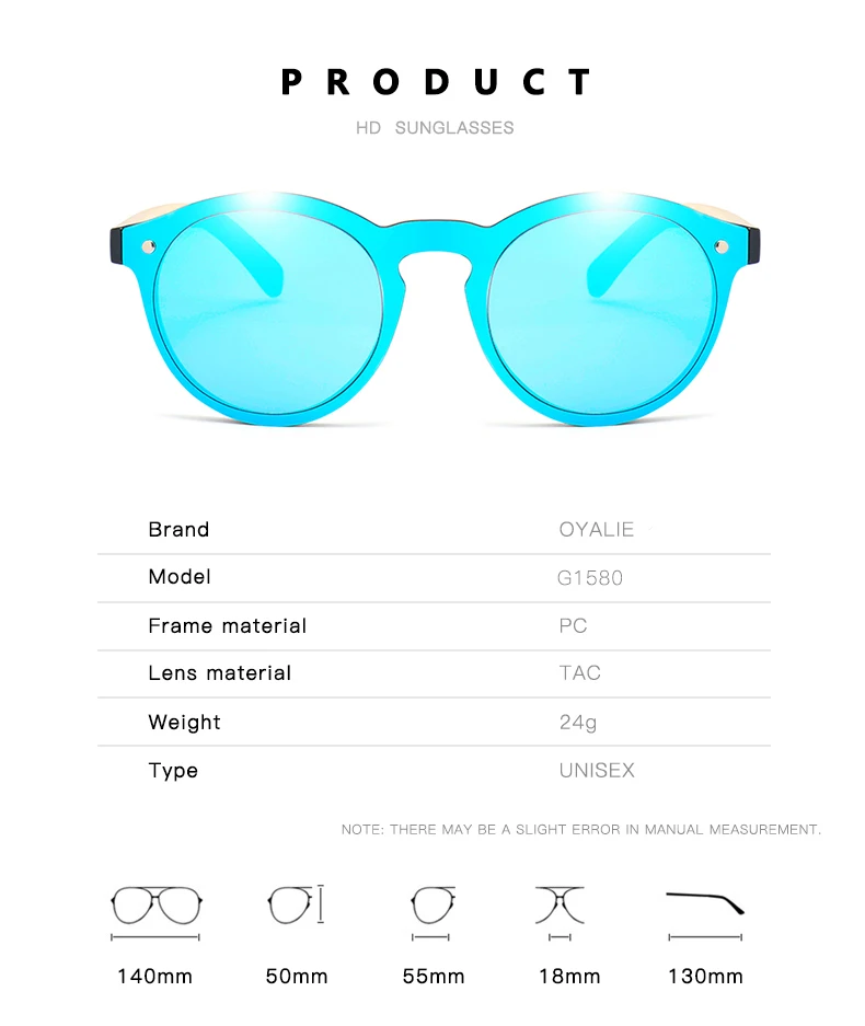 OYALIE бамбуковые солнцезащитные очки для мужчин и женщин для вождения деревянные круглые солнцезащитные очки леопардовые очки зеркальные очки с подарочной коробкой Gafas de sol