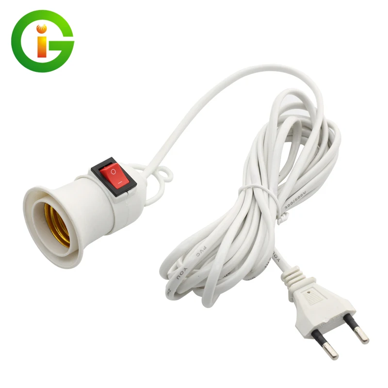 E27 Lamp Holder Screwed Socket 4M 8M Power Cord With Independent Push Button Switch E27 Lamp
