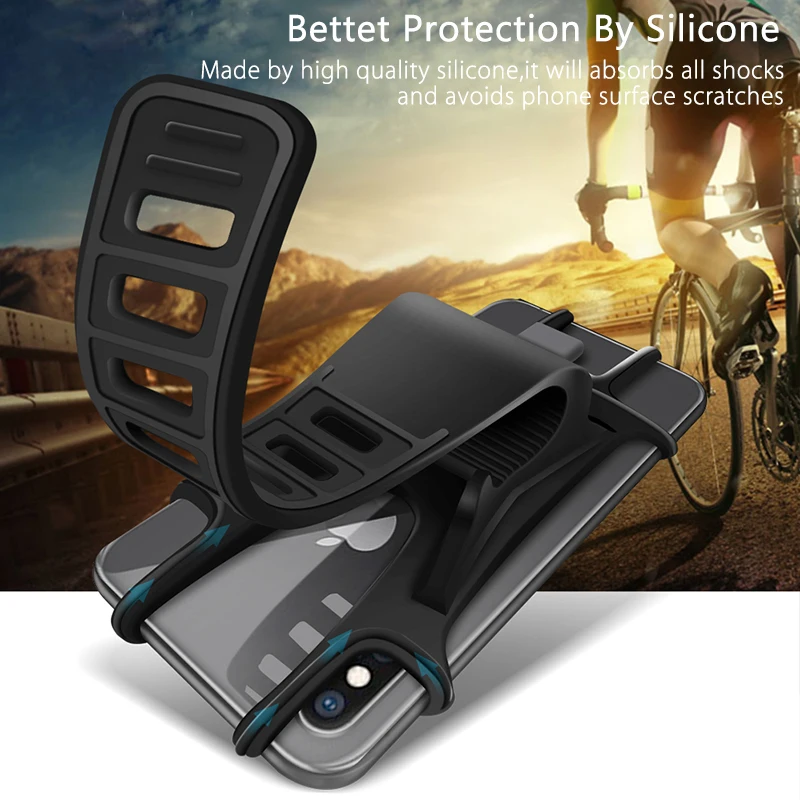 Raugee, держатель для телефона, велосипедный, силиконовый, мягкий, велосипедный руль, зажим, подставка, gps, кронштейн для iPhone, samsung XS, XR, горный двигатель