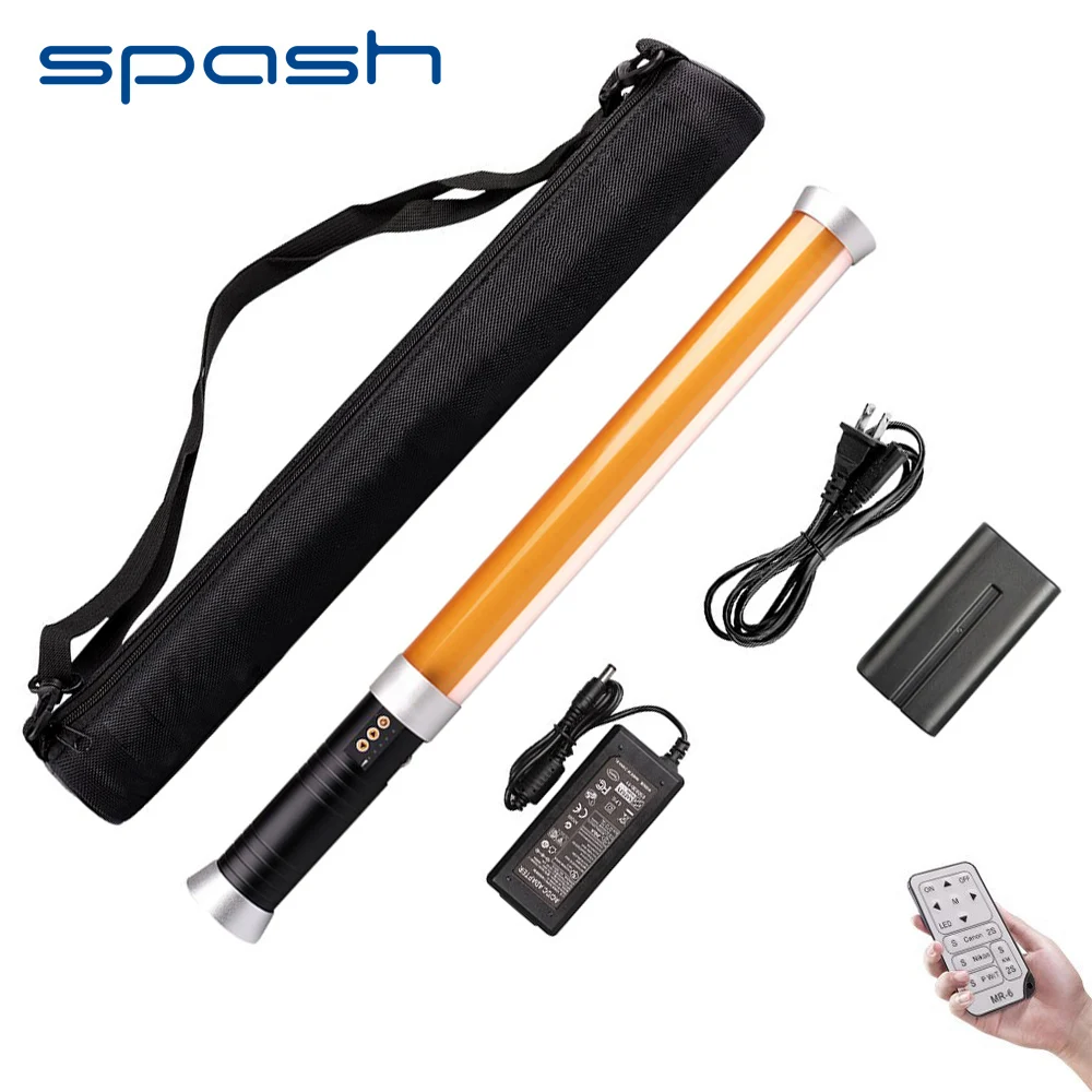 

spash MTL-900D LED Video Light Portable Photography Lighting with NP-F550 Remote Control 3200K-5600K Magic Tube Studio LED Lamp