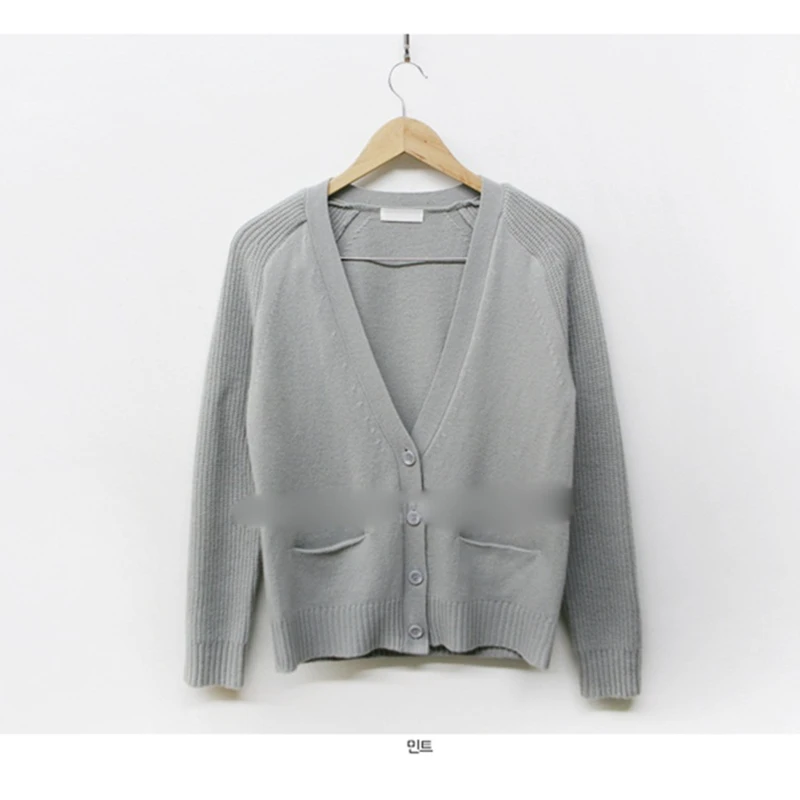 Skup BELIARST 2018 nowy wełniany dziergany sweter kaszmirowy sweter V Neck krótki akapit luźny długi płaszcz z rękawami jednokolorowe pogrubienie