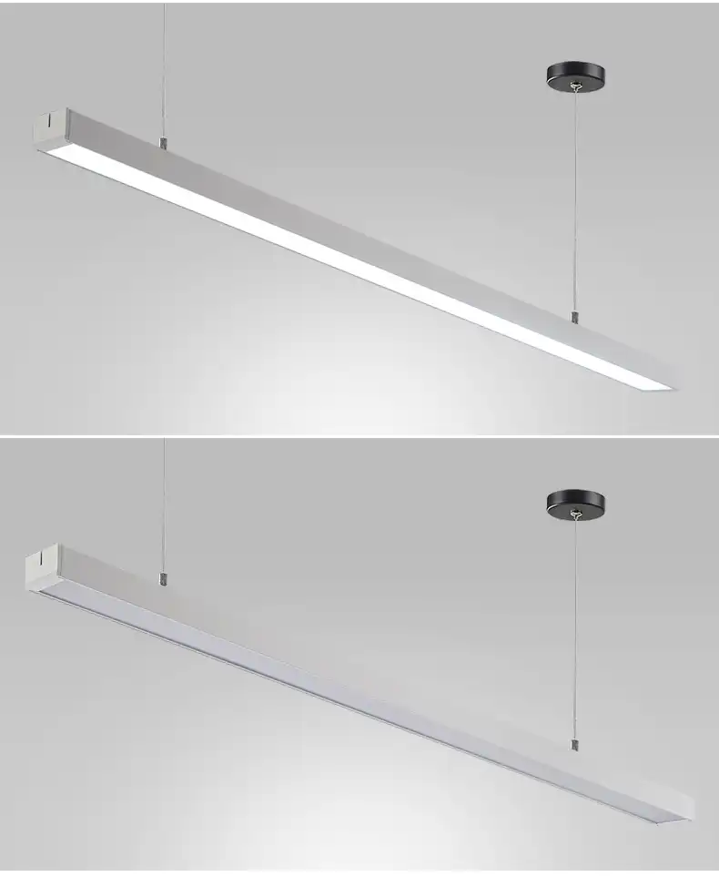 led office chandelier rounded strip light bar 200cm 2000mm strip t5 rectangular hanging line lamp long ceiling lamp led light