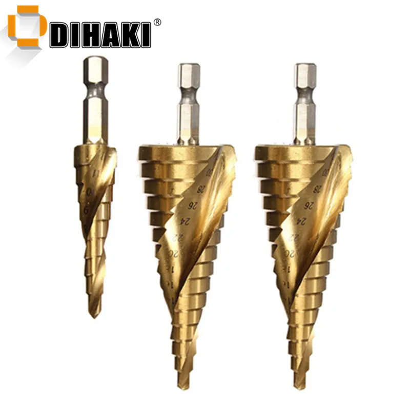

3pcs 4-12/20/32mm HSS Spiral Grooved center drill bit solid carbide mini drill accessories Titanium Step Cone Core Drill Bit