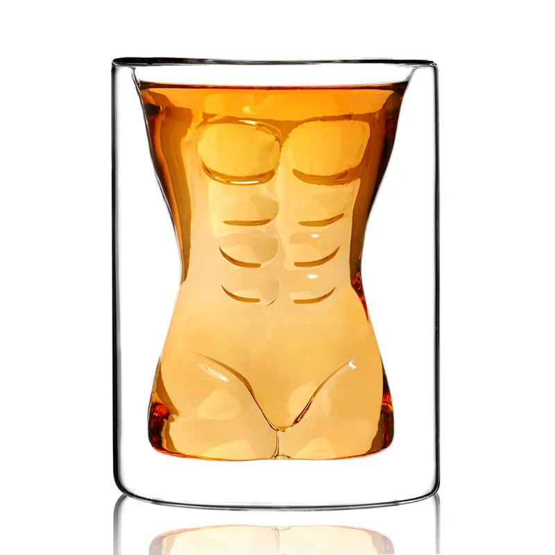 Сексуальная Леди Мужчины прочный двойными стенками ВИСКИ; алкогольные напитки стеклянная чашка пиво бокал для вина веселье Doom прозрачная чашка Хеллоуин