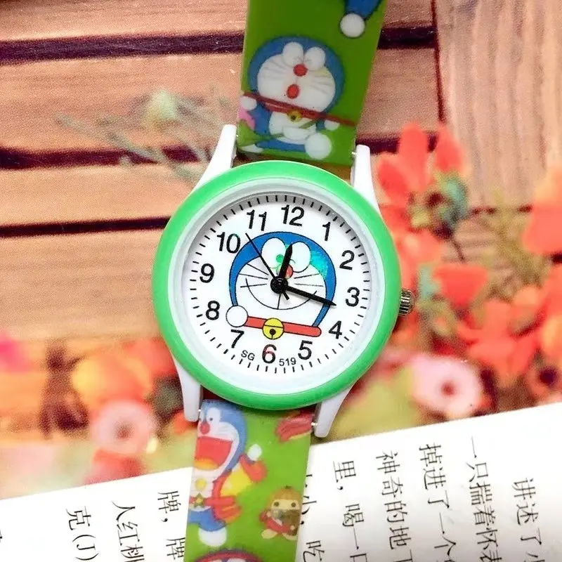 Мультфильм Силиконовые с принтом doraemon детские часы машина музыкальная кошка кварцевые часы для мальчиков и девочек наручные часы