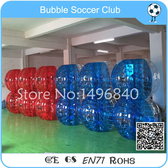

12 pcs(6 Red +6 Blue+2 Pump) New Product Inflatable Clear Bouncing Ball, Inflatable Bubble Ball Soccer Zorb Ball