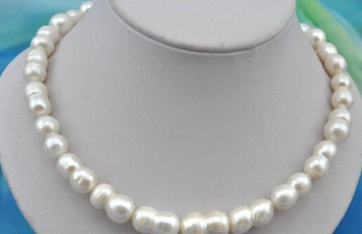 

huij 004902 17.5"20mm white baroque double freshwater pearl necklace