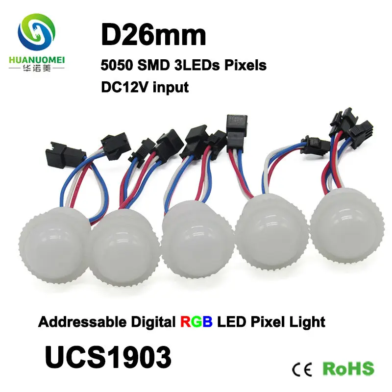 Полноцветная светодиодная Пиксельная лампа 3smd 26 мм 3 светодиода s UCS1903 5050 rgb smd