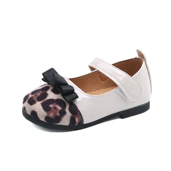 

girls Leopard bow Single shoes kids Princess new pu summer kids soft Sandals Europe 21-30