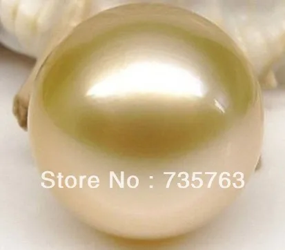 

Free Shipping xiuli 00014 HUGE NATURAL AUSTRALIAN SOUTH SEA GENUINE 14.2MM PERFECT ROUND GOLD LOOSE PEARL