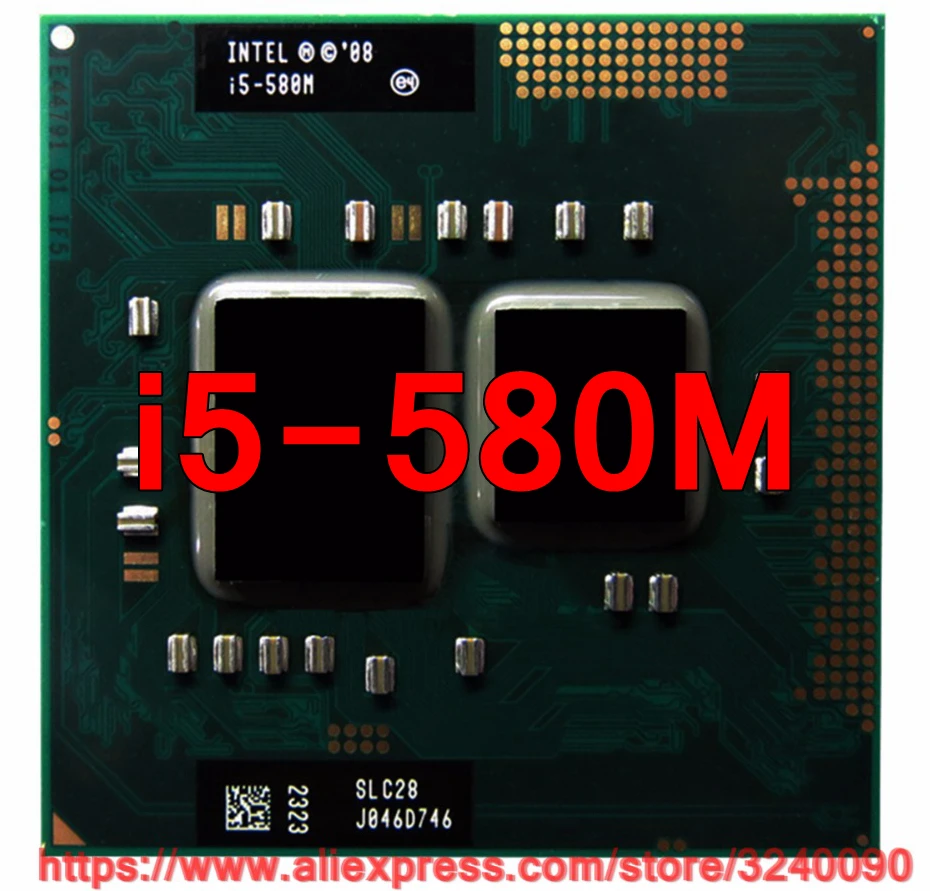 lntel Core i5 580M 2,66 GHz i5-580M двухъядерный процессор PGA988 мобильный процессор ноутбук процессор
