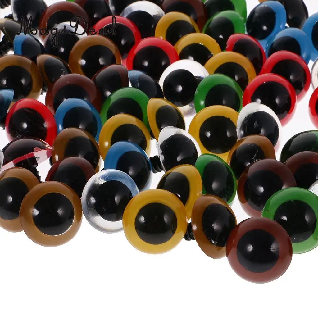Hot Sale Black 12-20mm Plastic Safety Eyes with Washers for Teddy Bear Doll Dog Plush Animal DIY Craft Toy