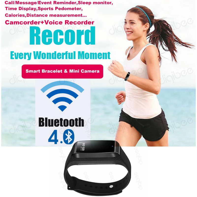 Новый Bluetooth умный Браслет монитор сна HD 1080P мини камера браслет секретная