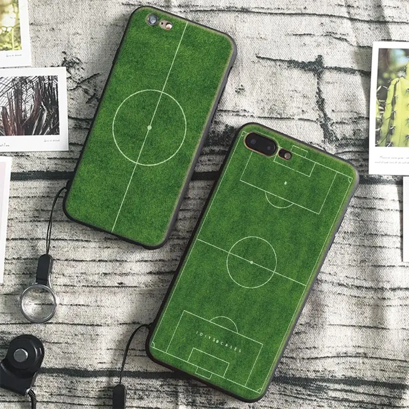 

Football Green Field Cool Coque Free Hang Rope Tpu Soft Silicone Phone Case Cover Shell Bag For Apple iPhone 5 SE 5S 6 6S 7 PLUS