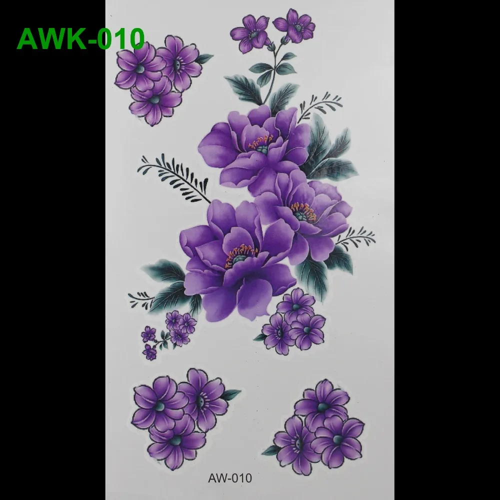 Bekas Luka DIY Sementara Tatoo Cinta Bunga Mawar Tato 3D Menyilaukan