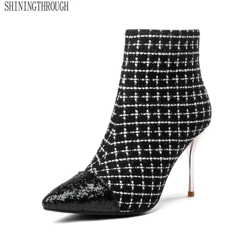 

Suede Leather Ankle Women Boots Fashion Sexy Zipper Super High Heel Women Shoes Spring Autumn Party Dancing Ladies Shoes