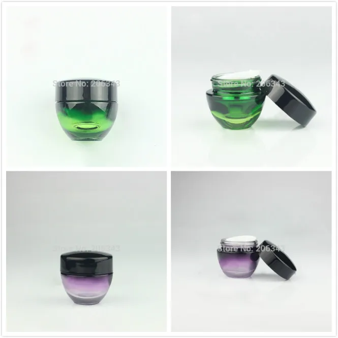 15G purple glass cream jar,cosmetic container,,cream jar,Cosmetic Jar, with black lid Cosmetic