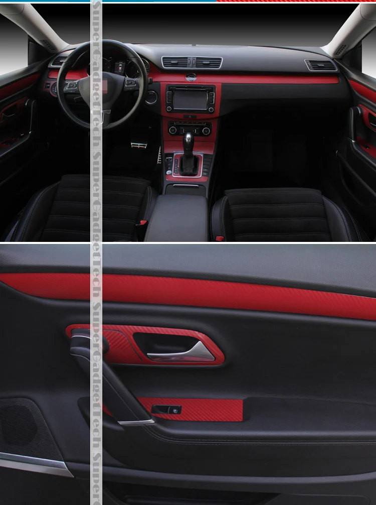 Автомобиль-Стайлинг Teeze автомобиль Интерьер центральной консоли изменение цвета углеродного волокна литье наклейки для VW Magotan