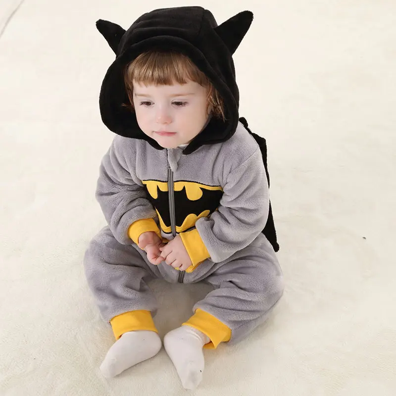 

Spider-Man For Batman Kigurumi baby Kids Cartoon Animal Cosplay Costume Warm Soft Flannel Fancy Onesie Cute Pajama Body Suit