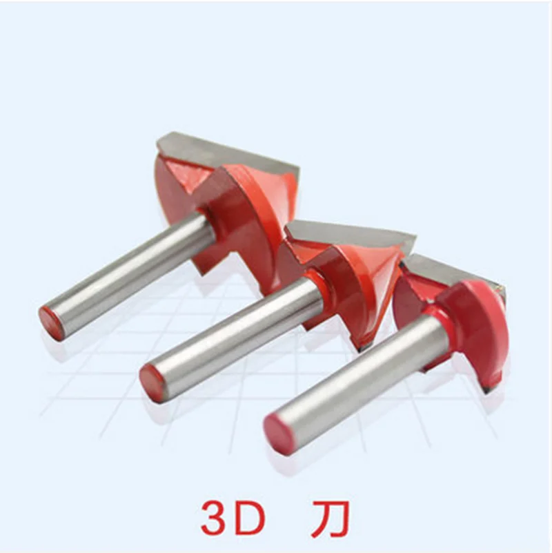 3pcs 6x22x90 degree CNC Router Bits, Wood Engraving Tools on 3D Carving