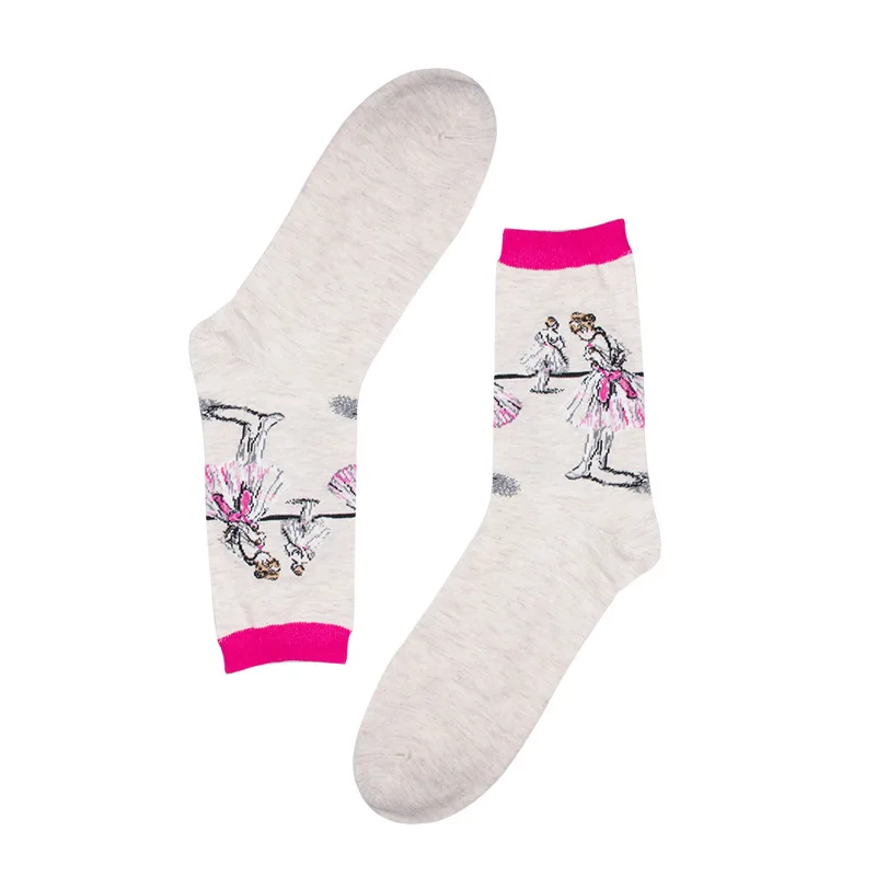 [WPLOIKJD] Модные Потрясающие носки в стиле Харадзюку С 3D принтом для женщин и мужчин, знаменитые забавные Носки с рисунком Ван Гога, Calcetines Mujer - Цвет: 20