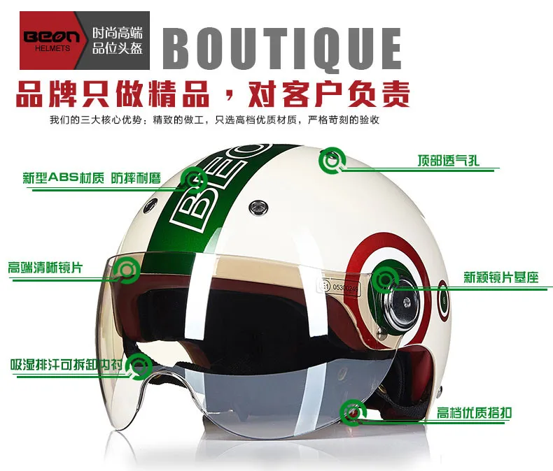 BEON, милые шлемы на половину лица, винтажные, для скутера, мотоцикла, электромобиля, для женщин, легкий шлем, безопасность, ECE