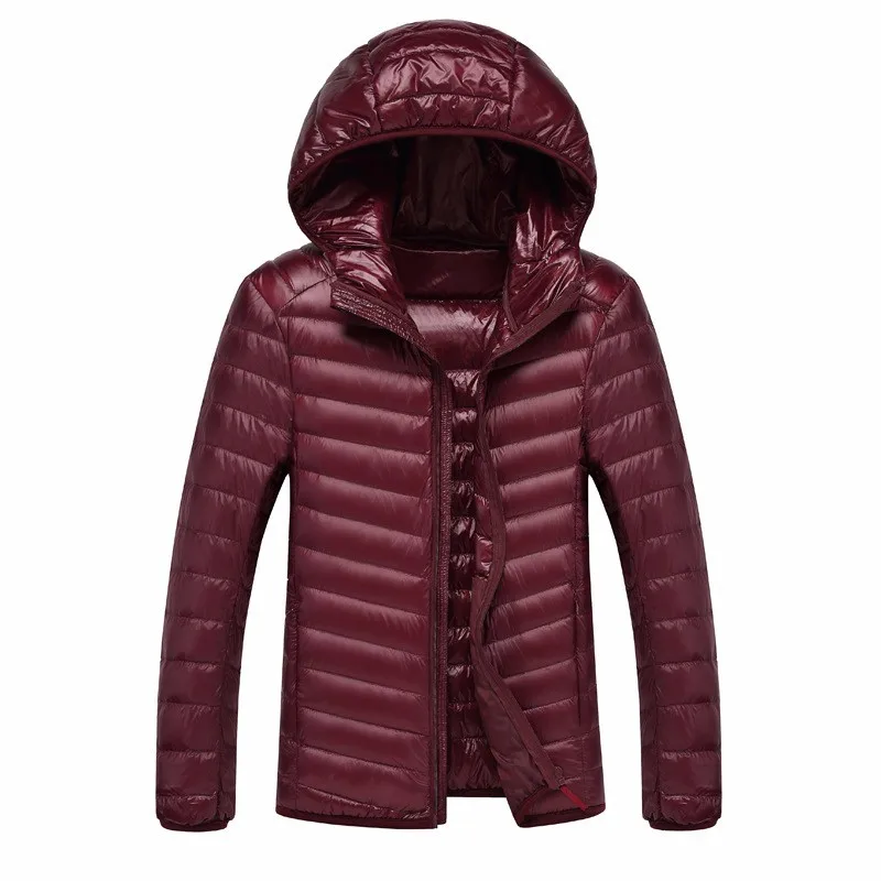 Зимняя куртка на 90% утином пуху, новая мужская теплая куртка, модная повседневная парка, мужская зимняя куртка - Цвет: Красный