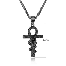 20 шт./партия ожерелье-змейка мужское ожерелье модное индивидуальное обернутое крест кулон Готическая большая змея из нержавеющей стали