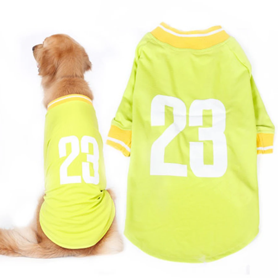 Big Dog Summer Clothes Shirt Cotton Leisure Sport Soccer Jerseys Magliette Cani Cooling Vest Moletom Pet Cute Costume 70C0117