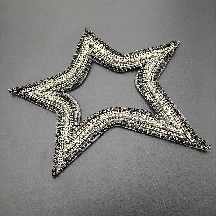 

1pcs star sequins Rhinestones bead brooch patches applique sew on beading qpplique clothes shoes bags decoration patch DIY