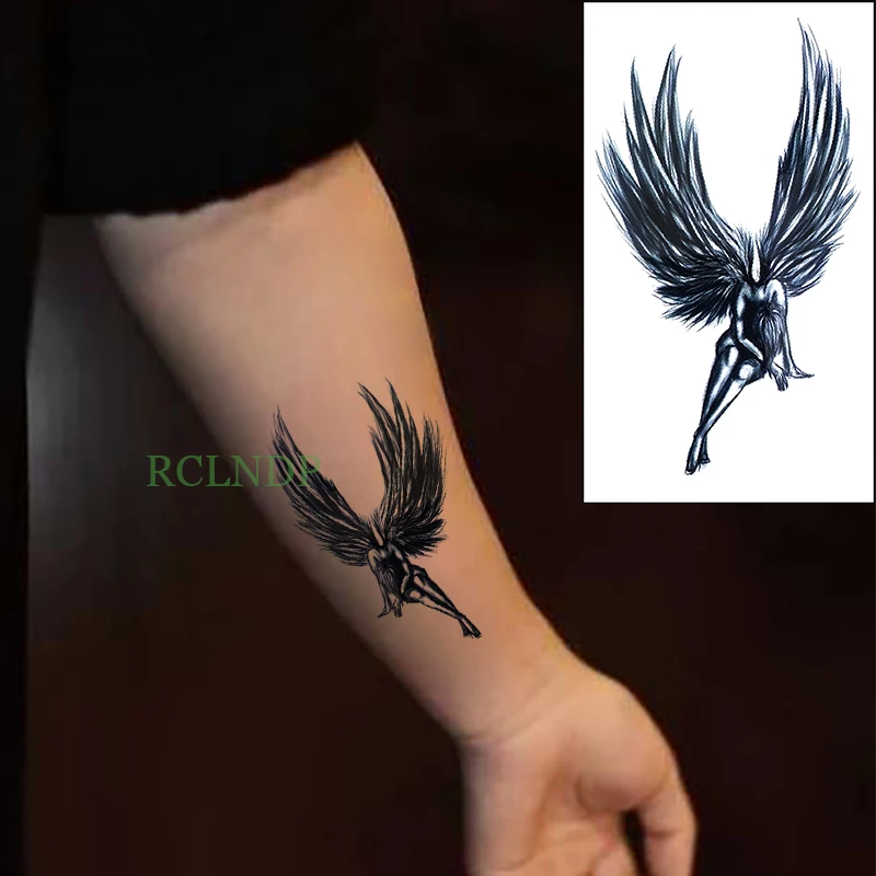 Водонепроницаемые временные тату-наклейки ангельские крылья временная татуировка флэш-тату искусство тела ручная задняя нога для девушки женщины мужчины леди